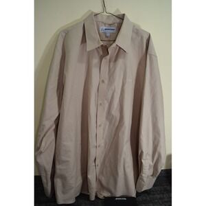 BOEING Button Down Long Sleeve Dress Shirt Mens 2XL Tall Tan Aviation Plane